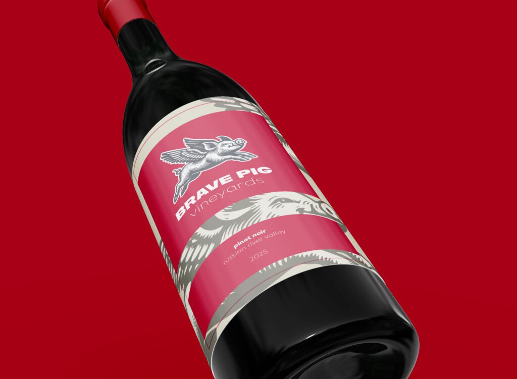 Brave Pig brand project of the main labeled bottle